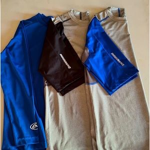 Used Youth Dri Fit Shirts Large Gray with Blue, Gray with Black & Blue